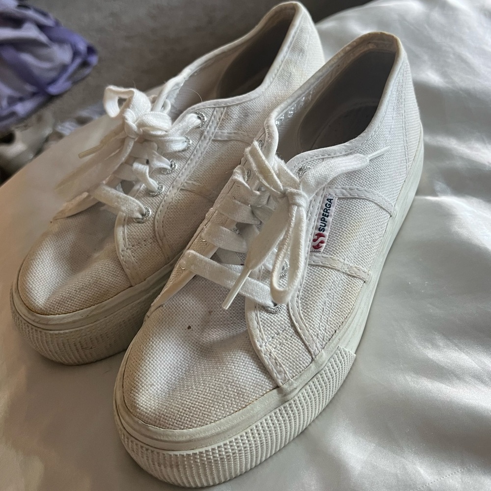 White superga platform shoes